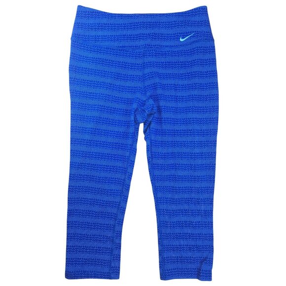 Nike Dri-Fit Womens Blue Patterned Leggings Size Small - Picture 1 of 8